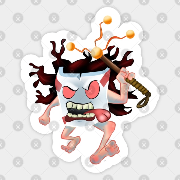 MASKED WITCH DOCTOR Sticker by droidmonkey